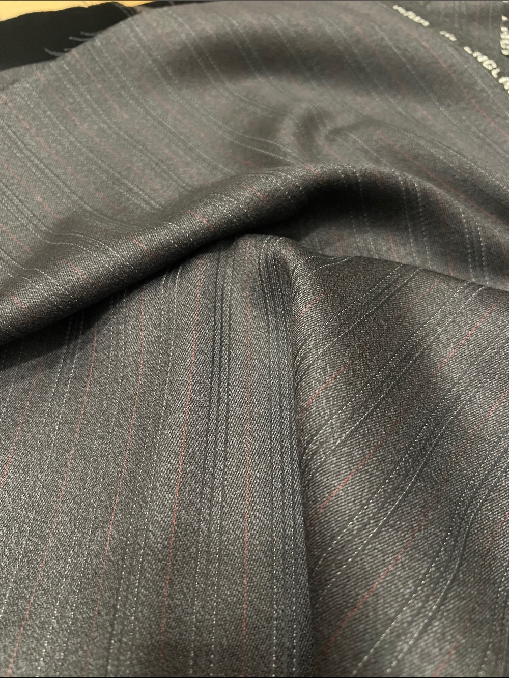 Men's Black Pinstripe Suit Fabric - Tailoring Cloth